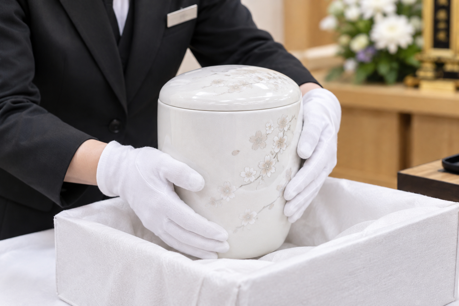 個別一任葬のお骨上げ