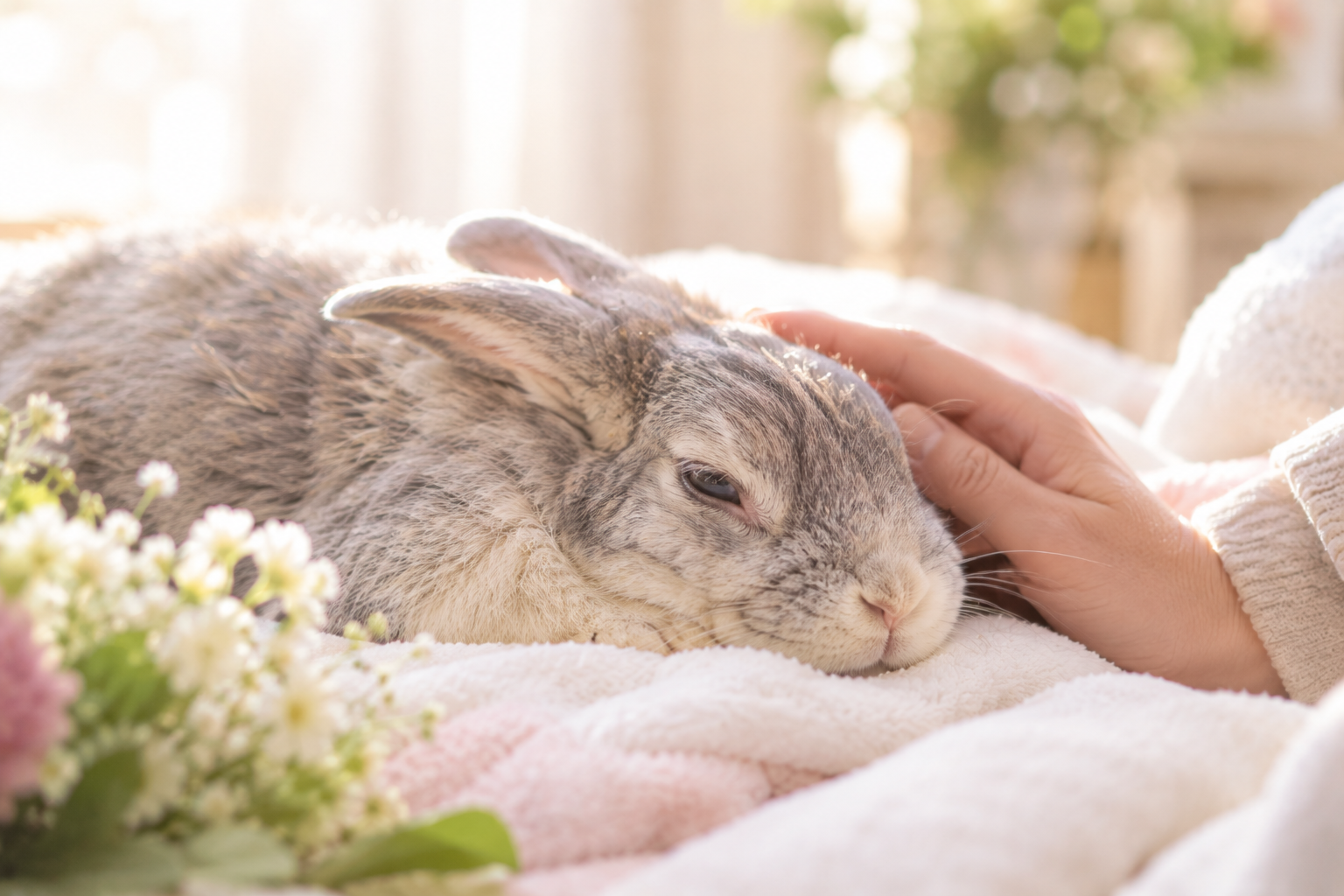 最期の時間を過ごすうさぎ