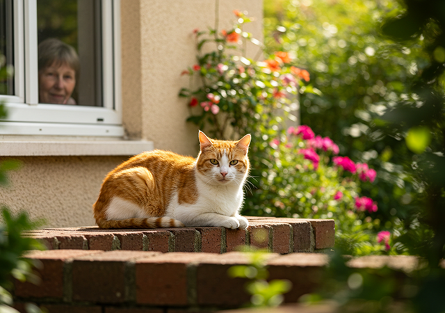 街中で生活する猫のイメージ