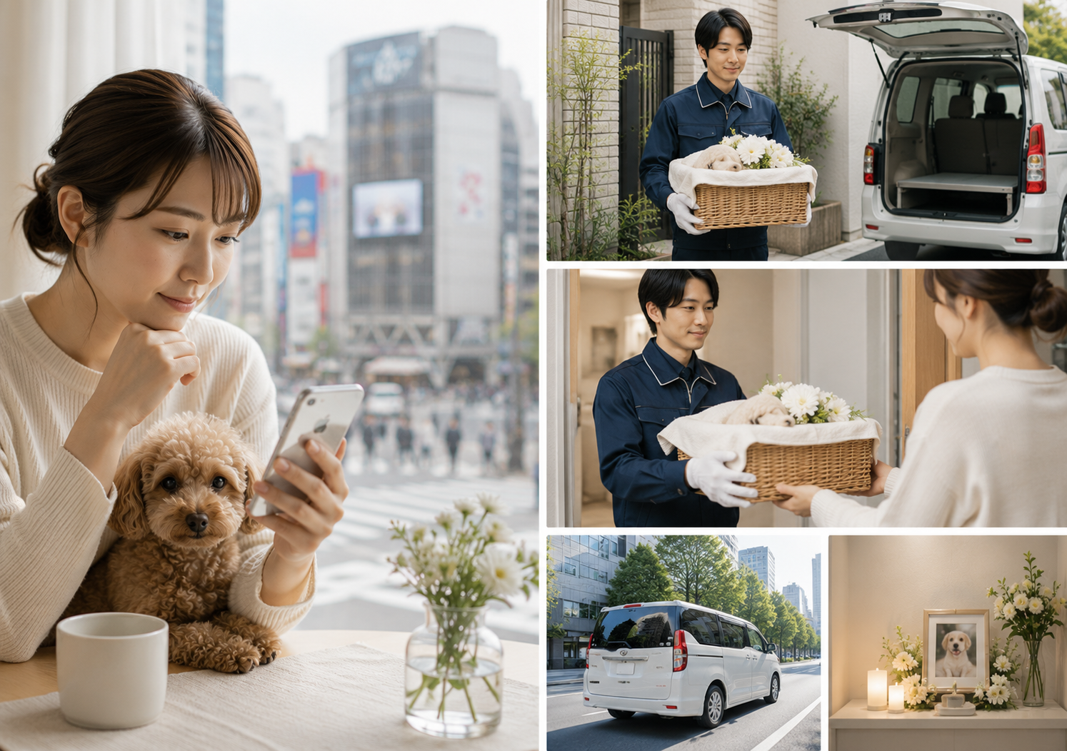 渋谷駅周辺でのペット葬儀業者探し。無料お迎けサービスの利便性。