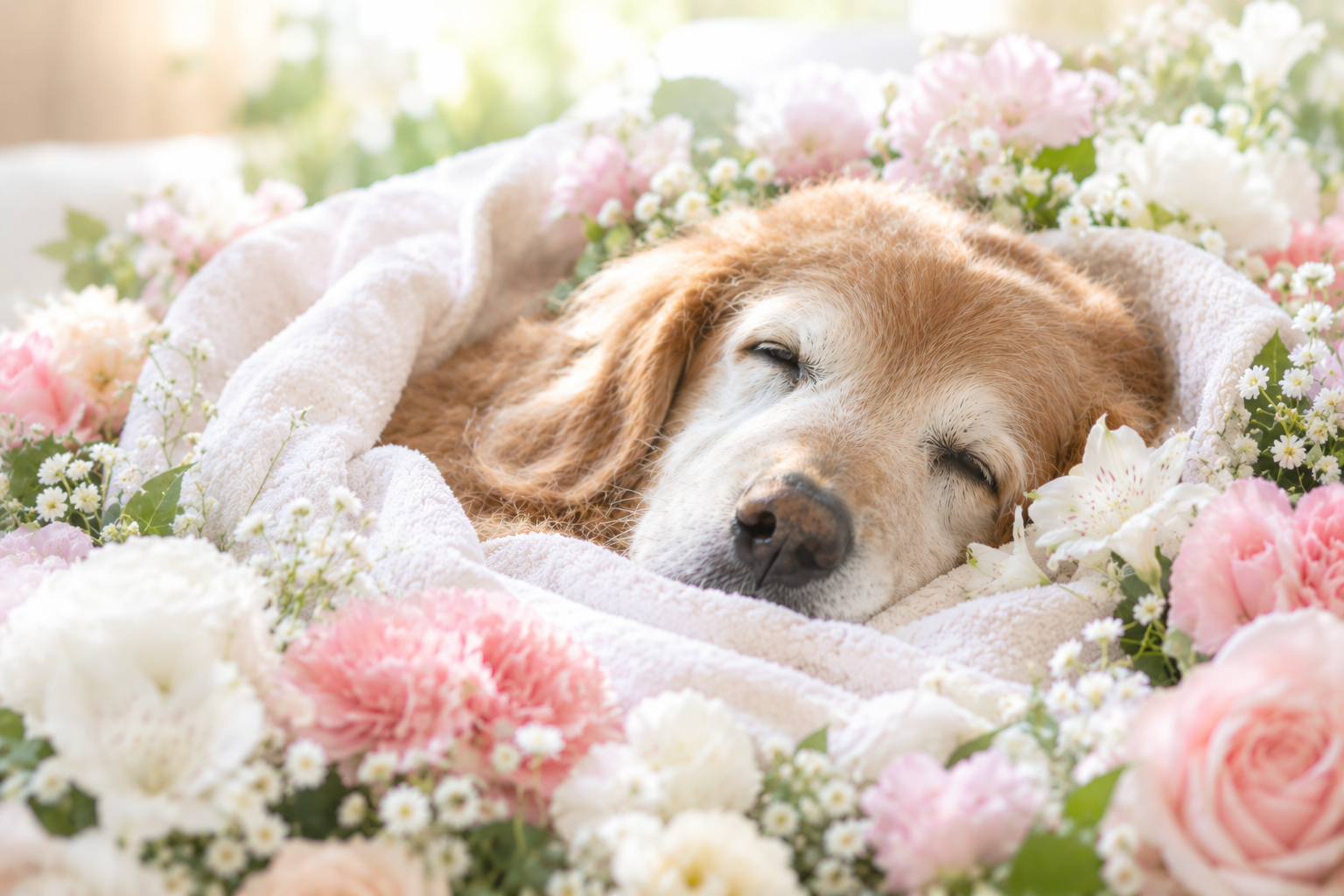 安らかに眠る愛犬